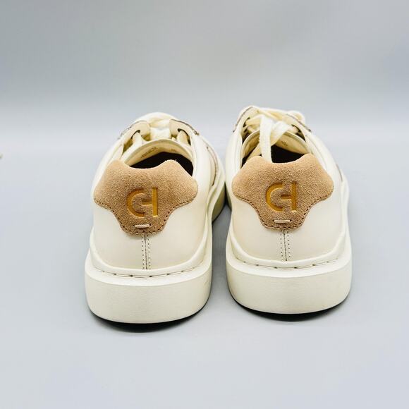 Cole Haan Shoes Womens 5 Ivory Leather Grandseries Snake Print Low Top Sneakers - Picture 6 of 12